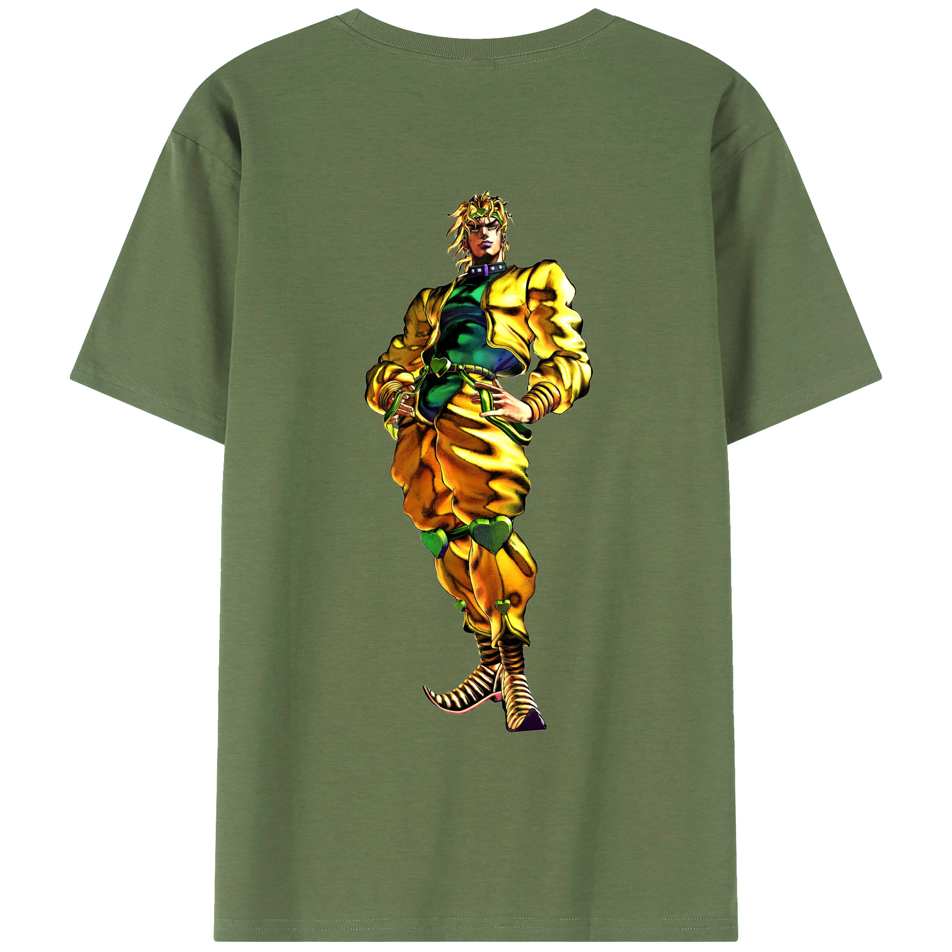 （画像用） ジョジョの奇妙な冒険 ディオ?ブランドー JoJo's Bizarre Adventure Dio Brando 綿100％ メンズ半袖Tシャツ（バックプリント） 通気性